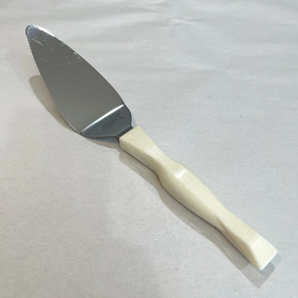 Cutco 1754 Slice N Serve Spatula Knife Cake Pie Server Pearl White Handle USA